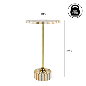 Calix 23.5" Contemporary Minimalist Metal/Resin Round End Table - JONATHAN Y